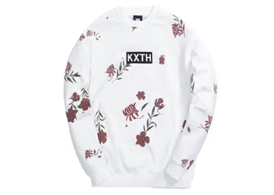 Pre-owned Kith Men's  Summer Floral Crewneck Sweatshirt In White