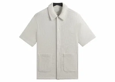 Pre-owned Kith Men's  Textured Cotton Boxy Collared Overshirt In Sandrift