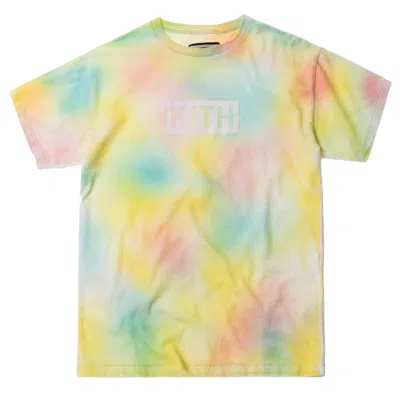 Pre-owned Kith Men's  Tie Dye Box Logo Tee Shirt In Yellow