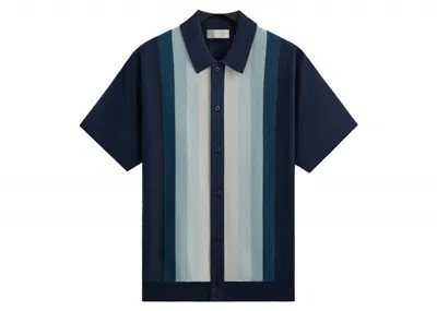 Pre-owned Kith Men's  Tilden Short Sleeve Button Up Polo Shirt In Nocturnal