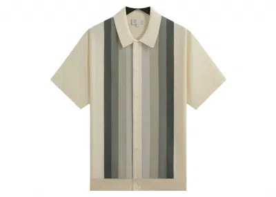 Pre-owned Kith Men's  Tilden Short Sleeve Button Up Polo Shirt In Sandrift