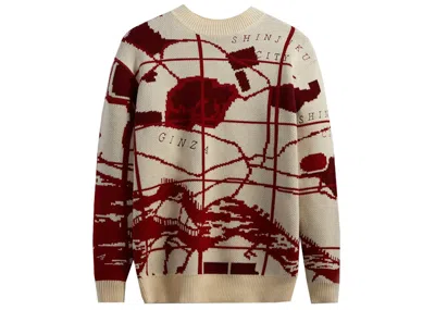 Pre-owned Kith Men's  Tokyo Atlas Crewneck Sweatshirt In Sandrift