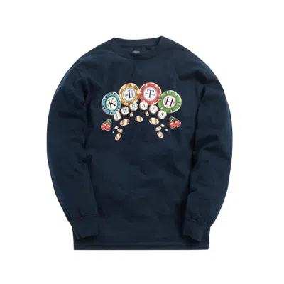 Pre-owned Kith Men's  Treats Chips Long Sleeve Tee Shirt In Navy Blue