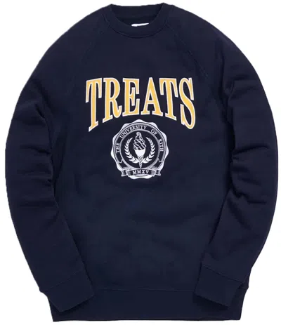 Pre-owned Kith Men's  Treats Collegiate Crewneck Sweatshirt In Navy Blue