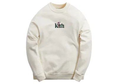 Pre-owned Kith Men's  Treats For Trix Santa Serif Crewneck Sweatshirt In Sandrift