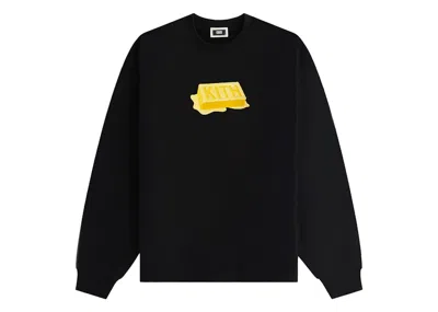 Pre-owned Kith Men's  Treats Waffle Butter Nelson Crewneck Sweatshirt In Black