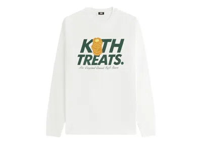 Pre-owned Kith Men's  Treats Waffle Vintage Long Sleeve Tee Shirt In White