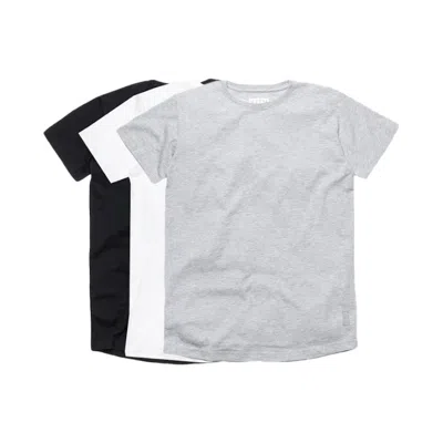 Pre-owned Kith Men's  Under Shirt 3pack In White/heather Grey/black In Multi