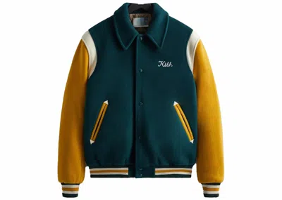 Pre-owned Kith Men's  Varsity Wool Coaches Jacket In Fairway In Green