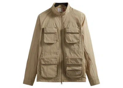 Pre-owned Kith Men's  Washed Cotton Zip Front Wolcott Shirt In Canvas