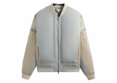 Pre-owned Kith Men's  Washed Silas Bomber Jacket In Powder In White