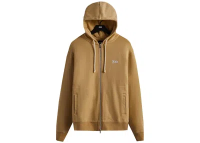 Pre-owned Kith Men's  Williams V Zip Up Hoodie In Canvas In Brown