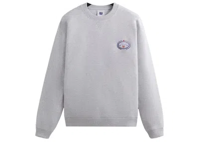 Pre-owned Kith Men's  Wilson Crest Crewneck Sweatshirt In Light Heather Grey