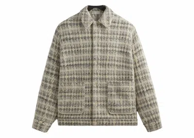 Pre-owned Kith Men's  Windowpane Tweed Boxy Collared Overshirt In Atrium