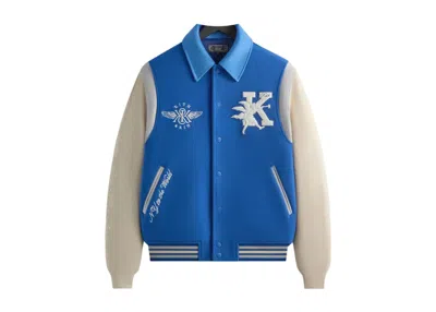 Pre-owned Kith Men's  Wool X Microsuede Varsity Jacket In Cyclone In Gray