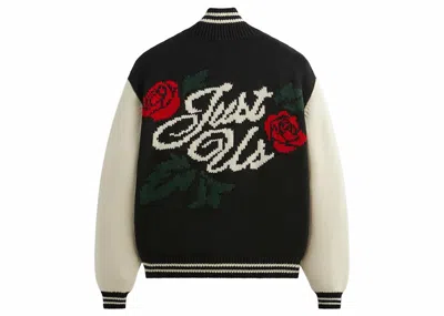 Pre-owned Kith Men's  Wyona Full Zip Varsity Sweater In Black