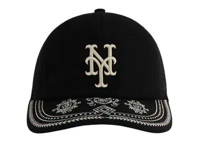 Pre-owned Kith Men's  X '47 New York Mets Franchise Long Sleeve Trucker Hat In Black