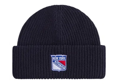 Pre-owned Kith Men's  X 47 New York Rangers Mia Beanie In Nocturnal In Black