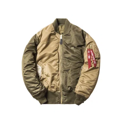 Pre-owned Kith Men's  X Alpha Industries Ma1 Bomber In Olive/coyote/tan