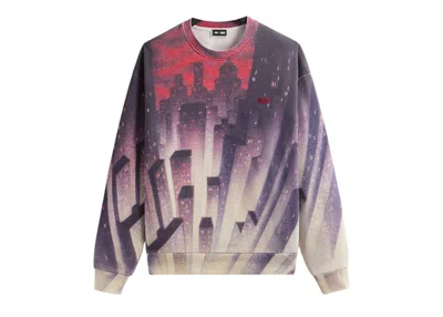 Pre-owned Kith Men's  X Batman Animated City Vintage Nelson Crewneck Sweatshirt In Allure