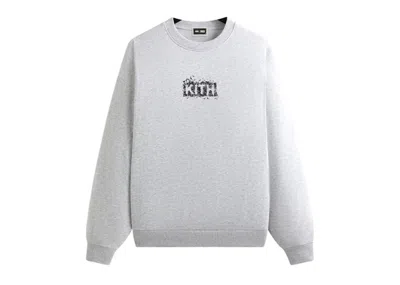 Pre-owned Kith Men's  X Batman Bats Vintage Nelson Crewneck Sweatshirt In Light Heather Grey