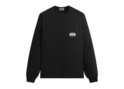 Pre-owned Kith Men's  X Batman History Vintage Pocket Long Sleeve Tee Shirt In Black