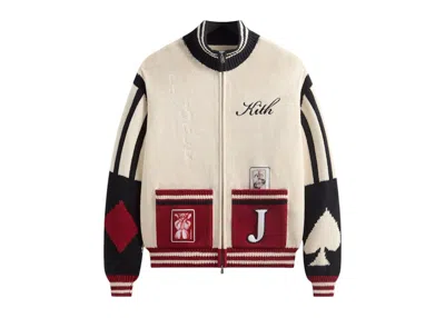 Pre-owned Kith Men's  X Batman Joker Wyona Full Zip Sweater In Sandrift
