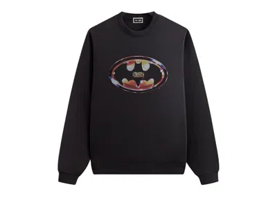 Pre-owned Kith Men's  X Batman Logo Vintage Nelson Crewneck Sweatshirt In Black