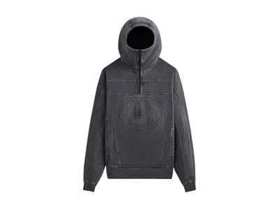Pre-owned Kith Men's  X Batman Quarter Zip Moto Hoodie In Black