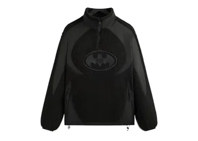 Pre-owned Kith Men's  X Batman Quarter Zip Sherpa Jacket In Black