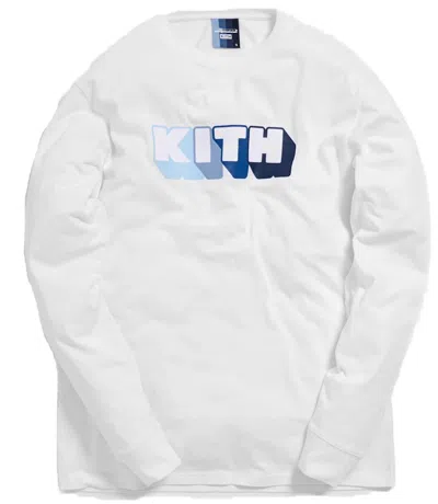 Pre-owned Kith Men's  X Bearbrick Logo Long Sleeve Tee Shirt In White