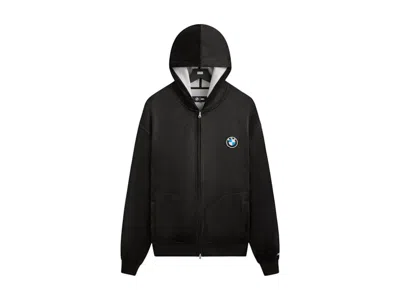 Pre-owned Kith Men's  X Bmw Bonded Velour Williams V Full Zip Hoodie In Black