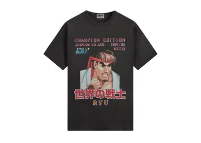 Pre-owned Kith Men's  X Capcom Ryu Champion Edition Vintage Tee Shirt In Black