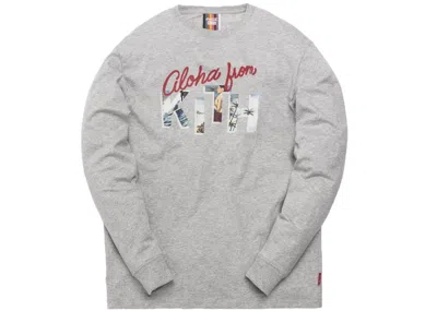 Pre-owned Kith Men's  X Cocacola Aloha Long Sleeve Tee Shirt In Heather Grey