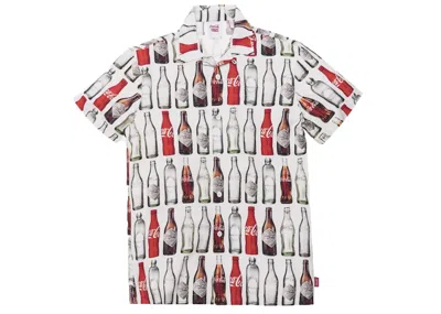 Pre-owned Kith Men's  X Cocacola Bottles Camp Button Up In White