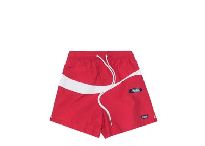 Pre-owned Kith Men's  X Cocacola Convertible Swim Shorts In Red