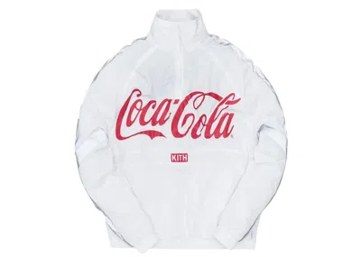 Pre-owned Kith Men's  X Cocacola Quarter Zip Nylon Windbreaker In White