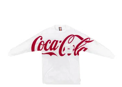 Pre-owned Kith Men's  X Cocacola Quinn Long Sleeve Tee Shirt In White