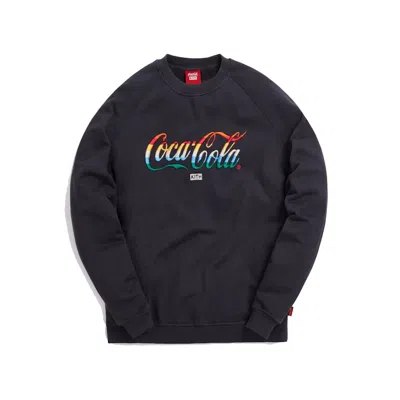 Pre-owned Kith Men's  X Cocacola Striped Crewneck Sweatshirt In Black