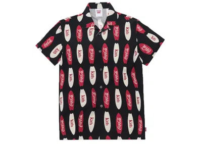 Pre-owned Kith Men's  X Cocacola Surf Camp Button Up In Black