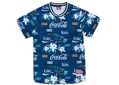 Pre-owned Kith Men's  X Cocacola X Mitchell & Ness Bp Hawaii Jersey In Blue