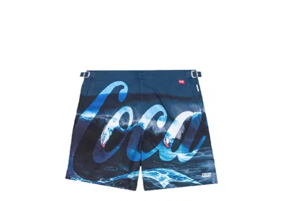 Pre-owned Kith Men's  X Cocacola X Orelebar Brown Bulldog Swim Trunk In Navy Blue