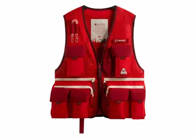 Pre-owned Kith Men's  X Columbia Utility Vest In Bright Red