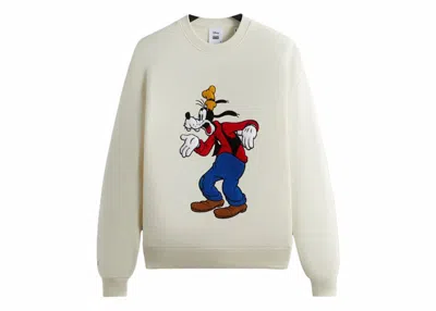 Pre-owned Kith Men's  X Disney Mickey & Friends Astonished Goofy Vintage Crewneck Sweatshirt In Sandrift