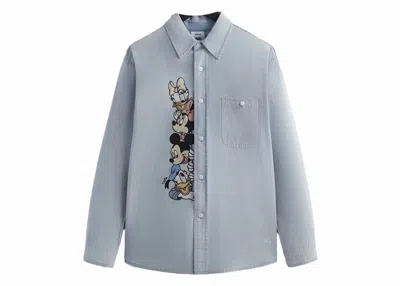 Pre-owned Kith Men's  X Disney Mickey & Friends Chambray Apollo Shirt In Light Indigo