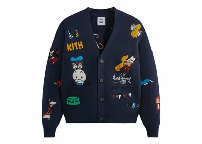Pre-owned Kith Men's  X Disney Mickey & Friends Chunky Yarn Cardigan In Nocturnal In Black