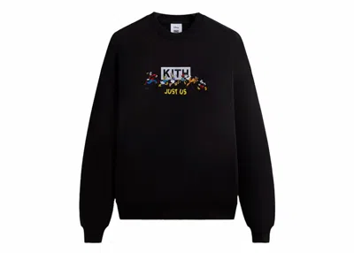 Pre-owned Kith Men's  X Disney Mickey & Friends Family Crewneck Sweatshirt In Black