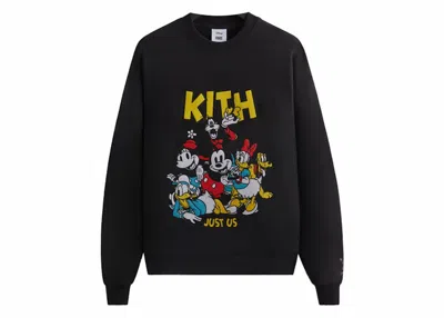 Pre-owned Kith Men's  X Disney Mickey & Friends Forever Vintage Crewneck Sweatshirt In Black