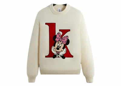 Pre-owned Kith Men's  X Disney Mickey & Friends Minnie K Crewneck Sweatshirt Sweater In Sandrift