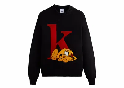 Pre-owned Kith Men's  X Disney Mickey & Friends Pluto K Crewneck Sweatshirt Sweater In Black
